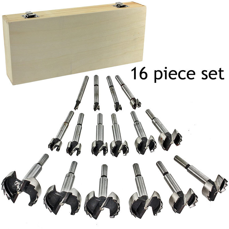 16PCS Sawtooth Wood Forstner Drill Bits Set in Wooden Box (SED-FDST-S16)