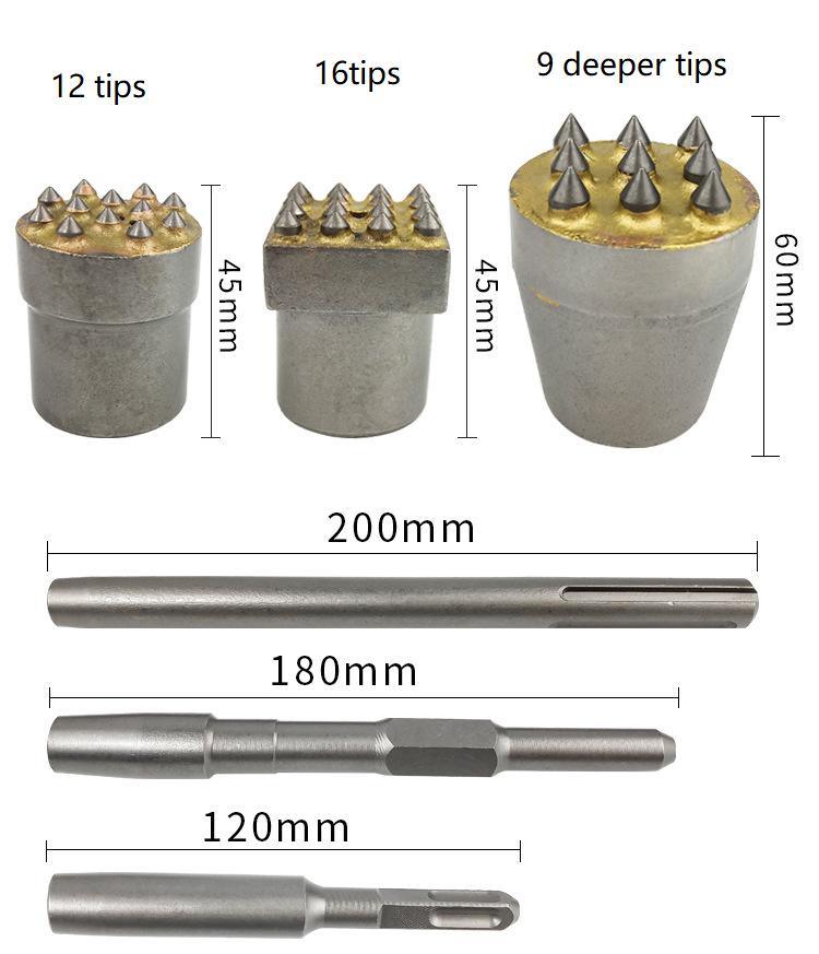 Electric Pick Electric Hammer Head with 9 Tips, 12tips or 16tips (SED-EH)