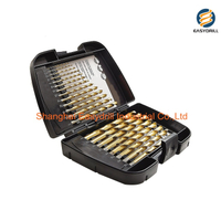 21PCS Metric HSS Drills DIN338 Tin-Coated Surface Finish HSS Twist Drill Bits Set for Metal in Plastic Box (SED-DBS21-5)