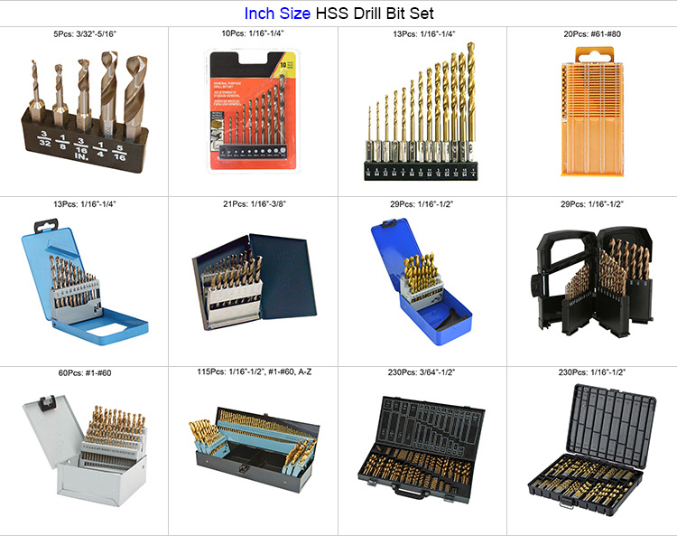 19PCS HSS Drills Metric Black Oxide HSS Twist Drill Bits Set for Metal in Plastic Box (SED-DBS19-4)