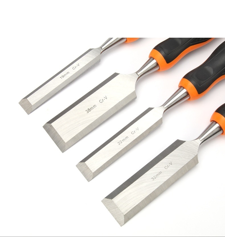 High Quality Hand Tools TPR Handle Wood Carving Chisels Wood Flat Chisels (SED-FC-TH)