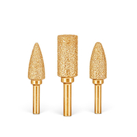 Bullet Type Vacuum Brazed Diamond Mounted Points Diamond Burr with Gold Coating (SED-MPVB-BG)