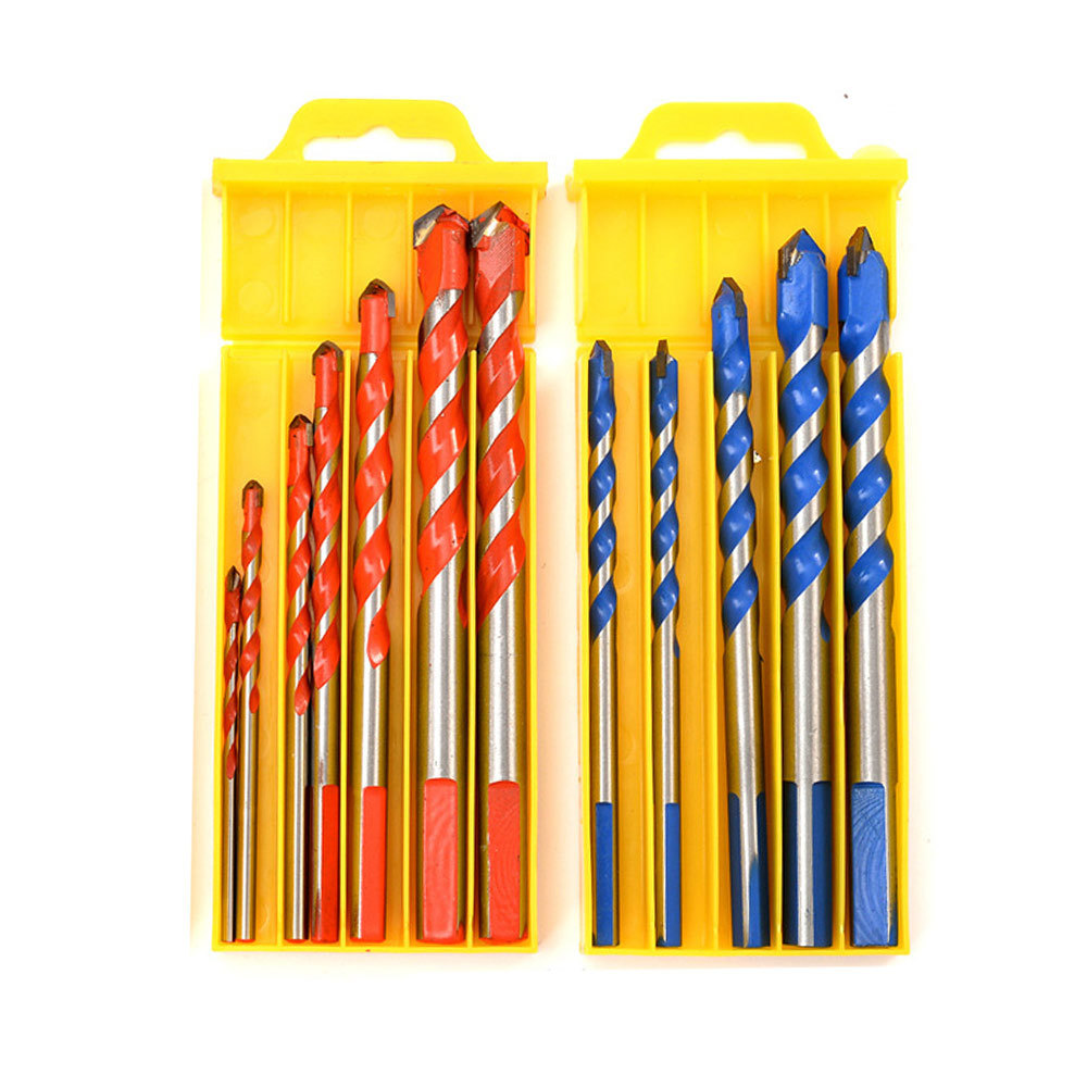 10PCS Drills Set Carbide Tip Multifunction Drill Bits Set for Drilling Stone, Concrete, Wood, Plastic, Brick and Tiles (SED-MTD-S10)