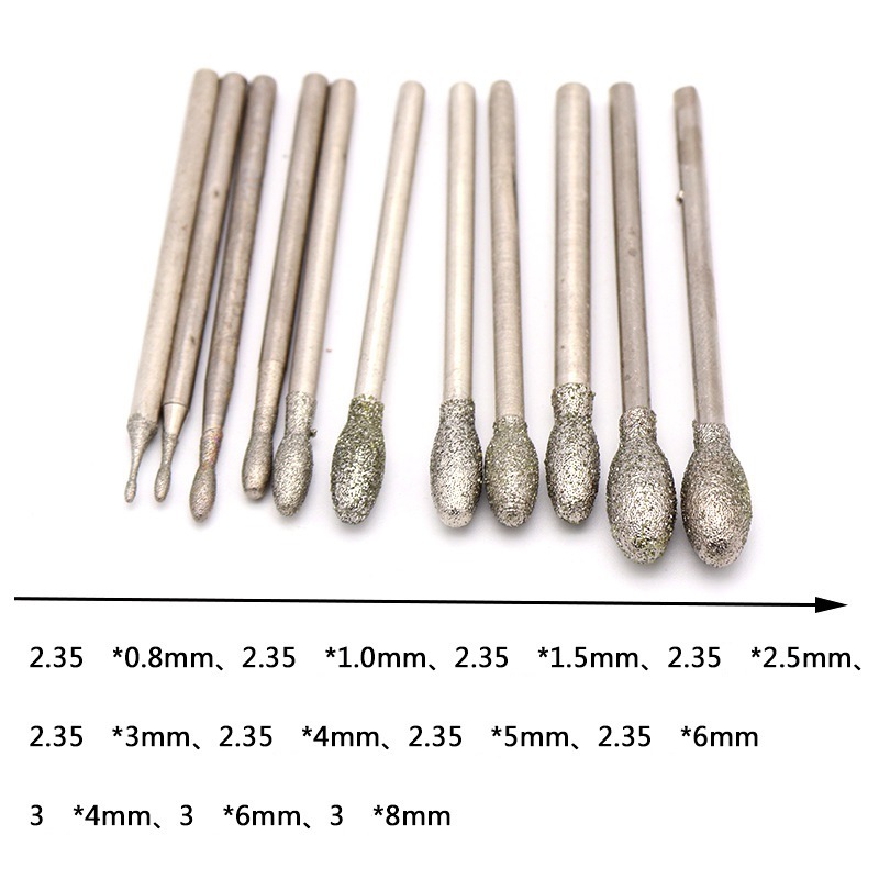 30PCS Egg Type Electroplated Diamond Mounted Points Diamond Burrs Set (SED-MPE-S30)