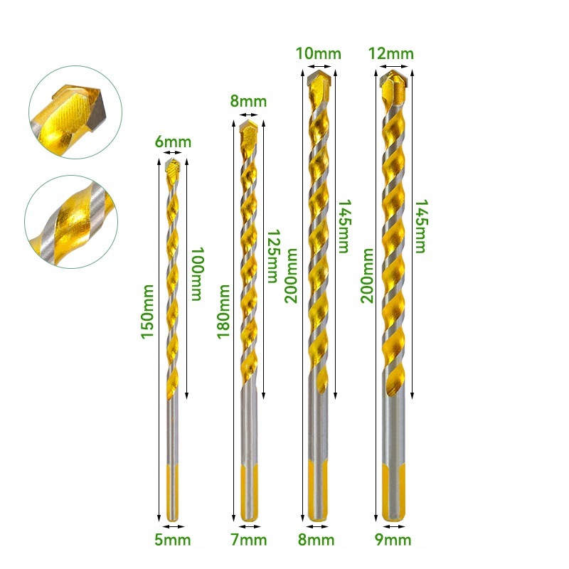 Extension Length Carbide Tip Multifunction Drill Bits for Concrete, Wood, Marble, Tiles etc (SED-MFD-EL)