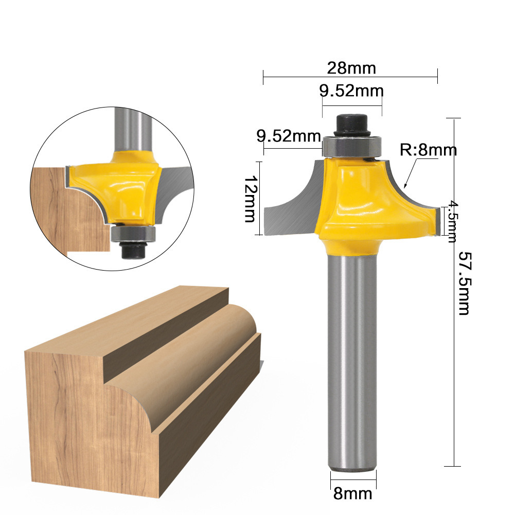 3 PCS Woodworking Milling Cutter Wood Router Bits Set with 8mm Shank (SED-RBS3-8S)