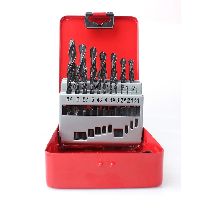 25PCS DIN338 Black Oxide HSS Jobber Drills Set HSS Twist Drill Bits Set with Metal Box (SED-DBS25-2)