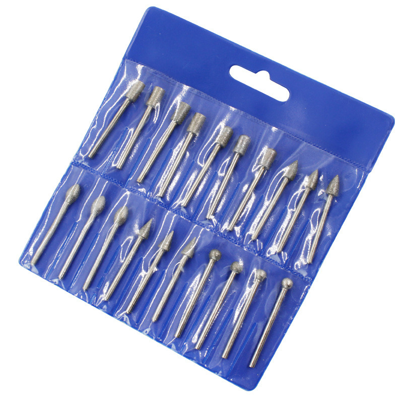 20PCS Electroplated Diamond Mounted Points Diamond Burrs Set in PVC Bag (SED-MPS-S20)