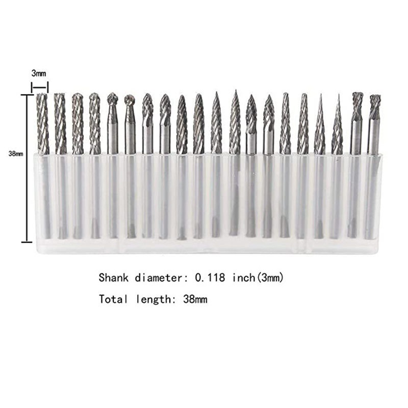 20PCS Carbide Rotary Files Tungsten Carbide Burrs Set in Wooden Box (SED-RBS20)