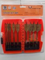 9PCS Tin-Coated Wood Flat Drill Bits Spade Drill Bits Set (SED-TSD9)