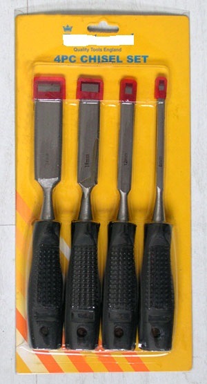 4PCS Hand Tools Wood Carving Chisels Wood Flat Chisels Set in Blister Card (SED-FC-S4)