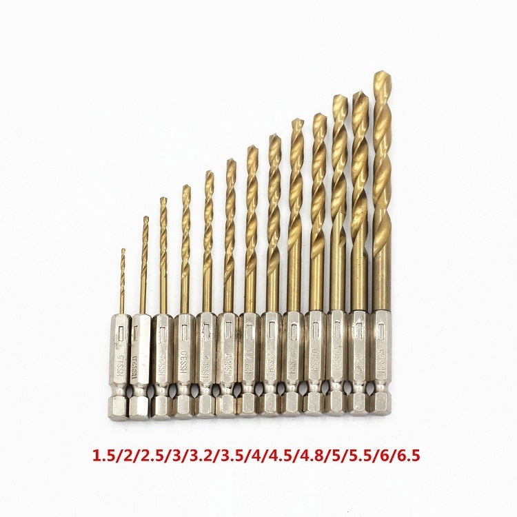 DIN338 HSS Jobber Drills Hex Shank HSS Twist Drill Bit for Stainless Steel Metal Aluminium PVC Iron Drilling (SED-HTHG)