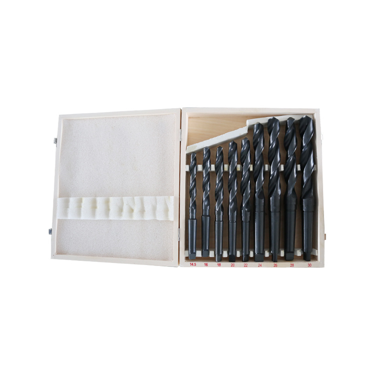 9 PCS DIN345 HSS Drills Roll Forged HSS Morse Taper Shank Drill Bit Set for Metal Drilling (SED-HTS9)