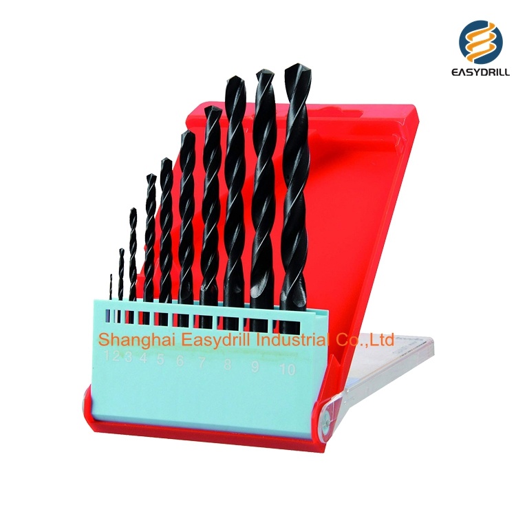 10 PCS Metric DIN338 Fully Ground HSS Twist Drill Bit Set for Metal Stainless Steel Aluminium in Plastic Box (SED-DBS10)