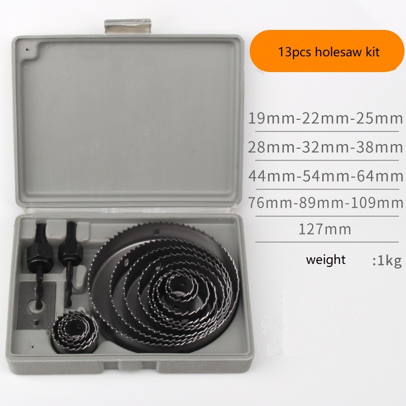 13PCS High Carbon Steel Wood Hole Saw Kit (SED-WHS-S13)