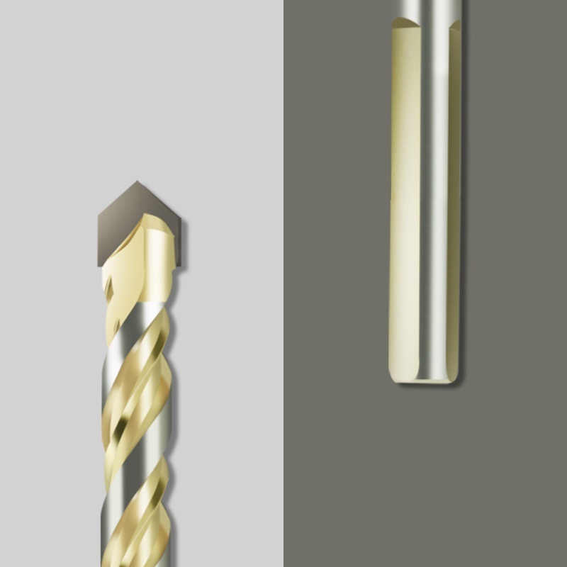 5PCS Carbide Tip Multifunction Drill Bits Set with Gold Flute Coating for Drilling Stone, Steel, Glass, Concrete, Wood, Plastic, Brick and Tiles (SED-MTD-S5G)