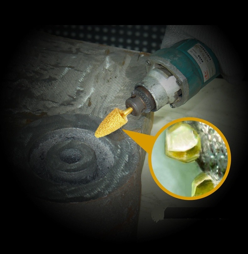 Bullet Type Vacuum Brazed Diamond Mounted Points Diamond Burr with Gold Coating (SED-MPVB-BG)