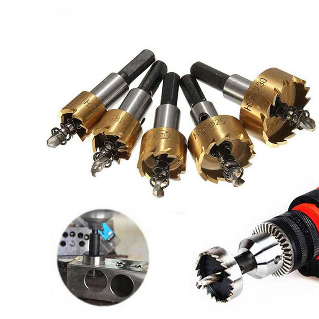 5PCS Tin Coated HSS Hole Saw Set (SED-HSS-S5)
