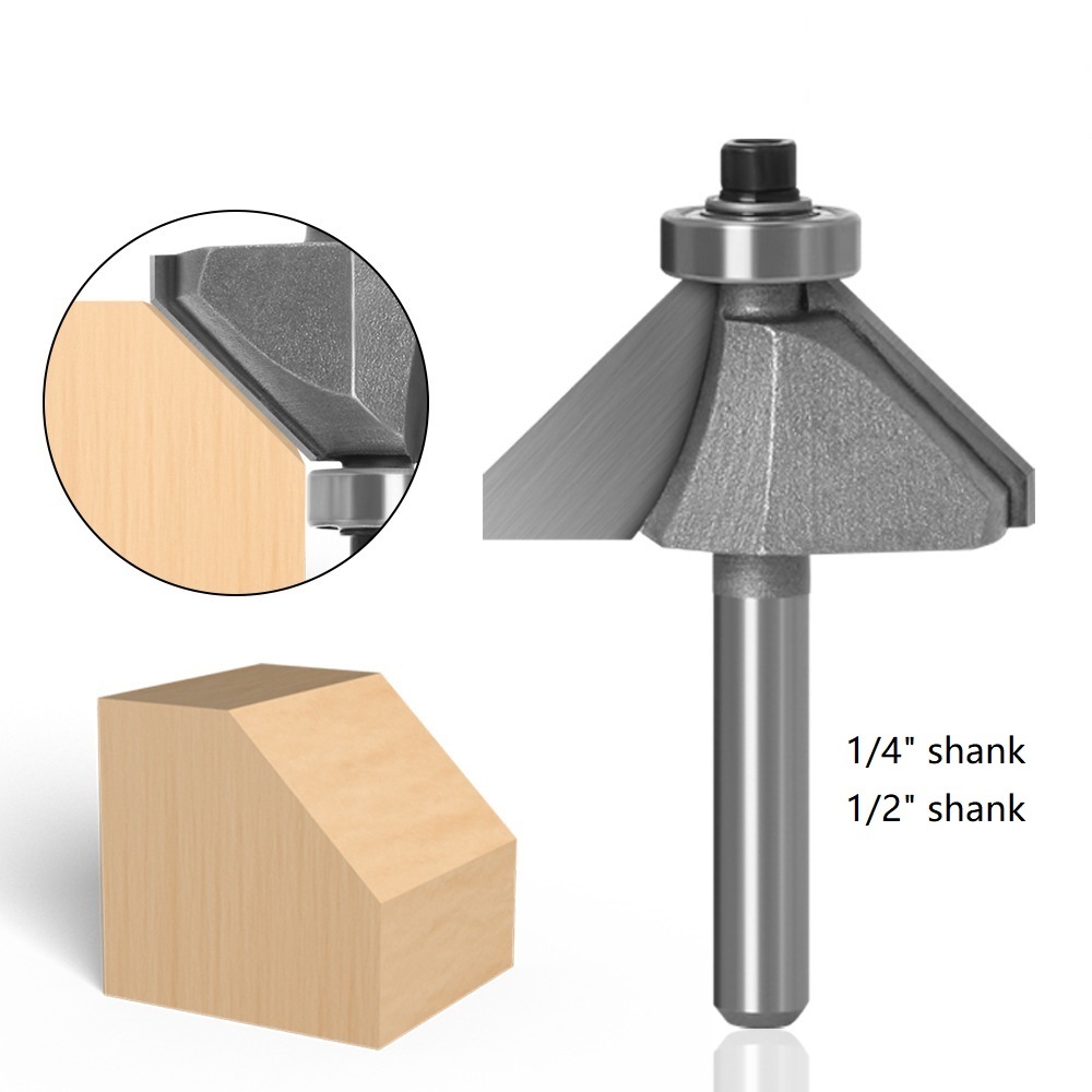 45 Angle Bevel Woodworking Flush Trim Bits Wood Router Bits Set Wood Hole Cutter (SED-HC-FT45)