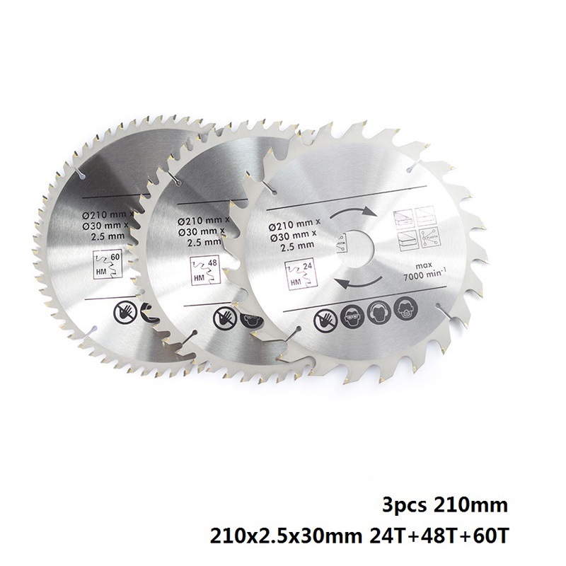 3PCS Set D210mm Circular Tct Saw Blade for Woodworking (SED-TSB3)