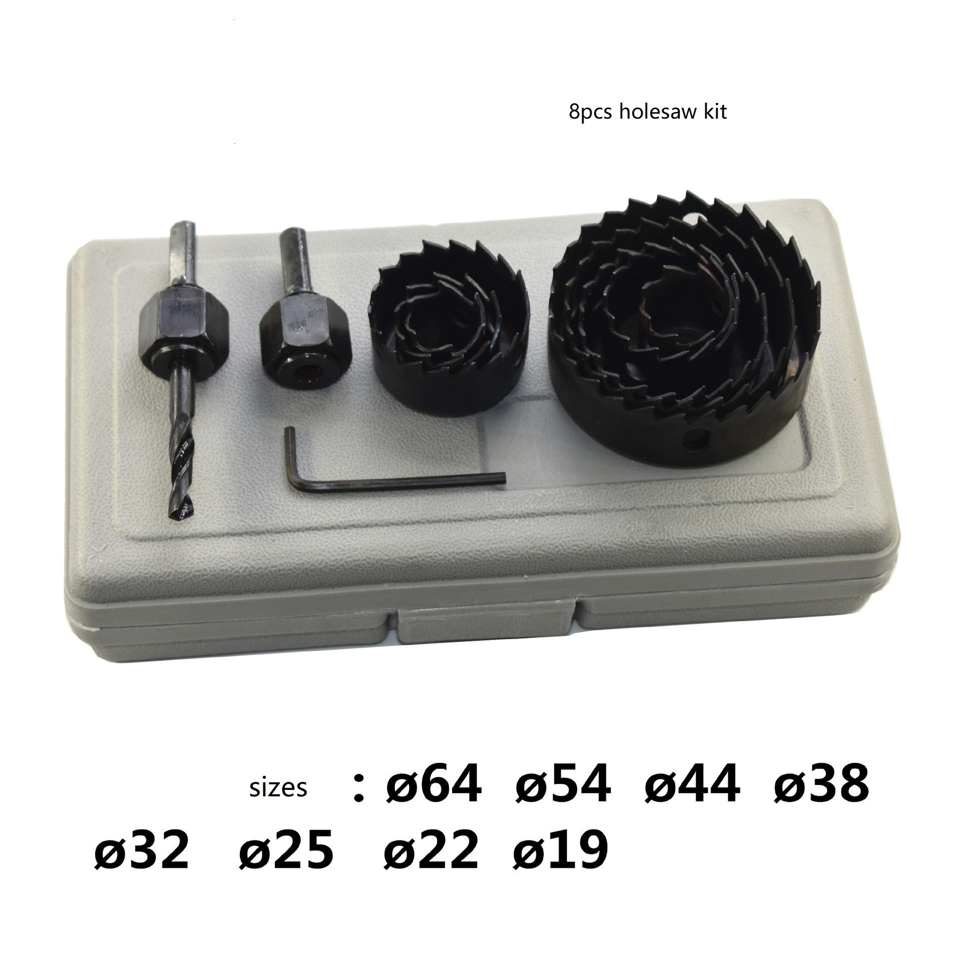 8PCS High Carbon Steel Wood Hole Saw Kit (SED-WHS-S8)