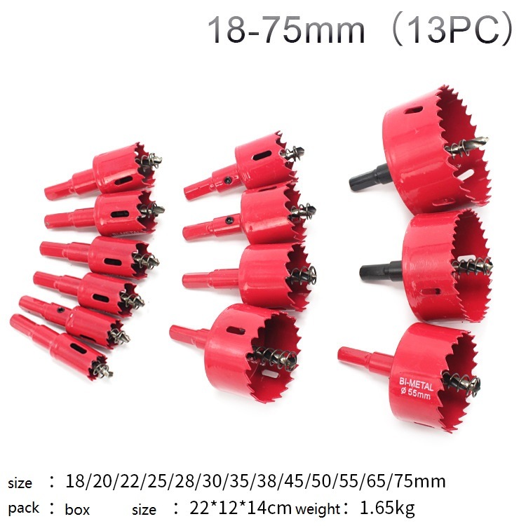 13PCS Drills Set HSS M42 Bi Metal Hole Saw Set in Box (SED-BMHS-S13)