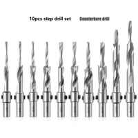 10PCS Carpentry Countersink Drill Step Drill Bits Counterbore Drill Bits Set (SED-CB-S10)