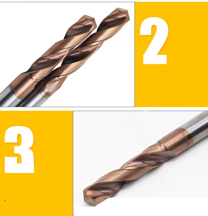 Straight Shank Tungsten Carbide Twist Drill Bit with Amber Coating (SED-CTD-SA)