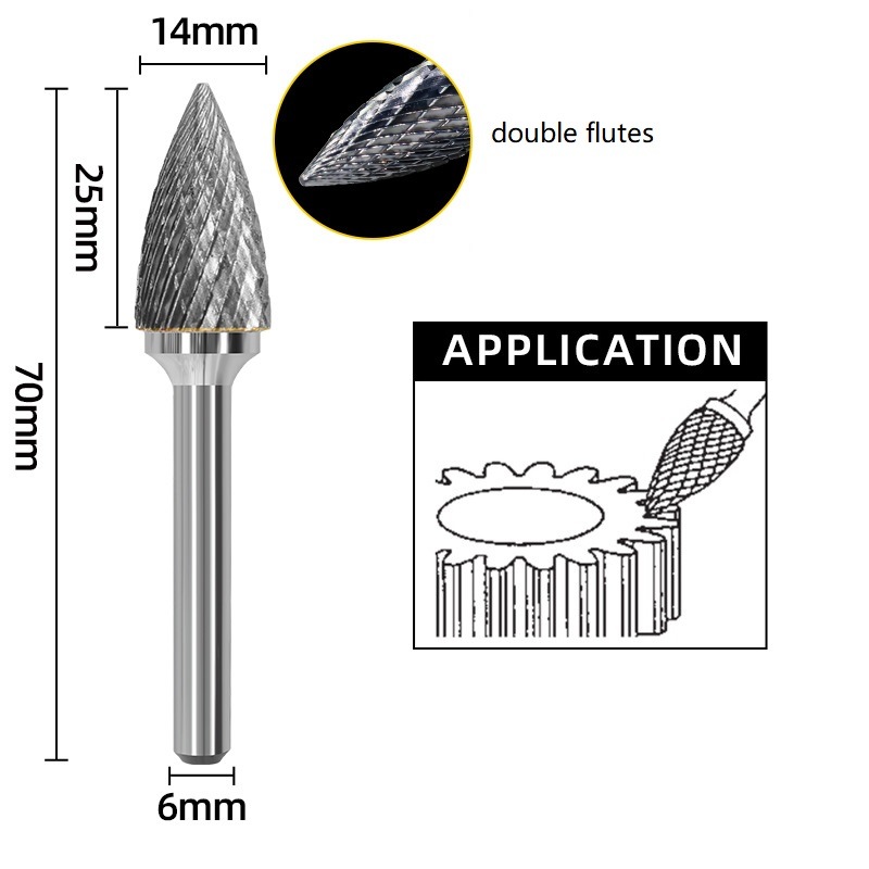 Conical Round Shape Tungsten Carbide Burr (SED-RB-CR)