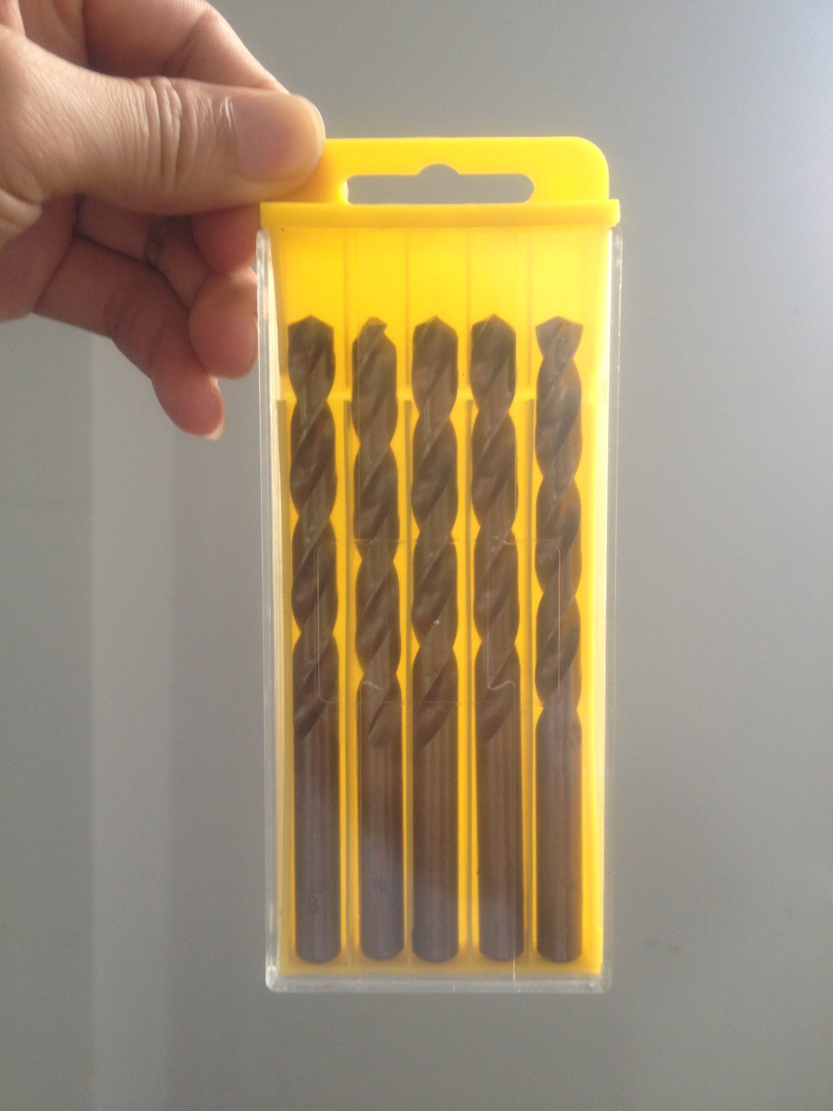 5PCS Amber Color HSS Jobber Drills Set HSS M2 Twist Drill Bits Set with Plastic Box (SED-DBS5)